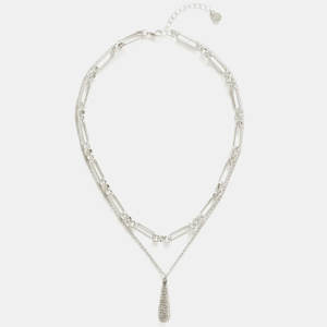 Mint Velvet Silver Tone Layered Necklace